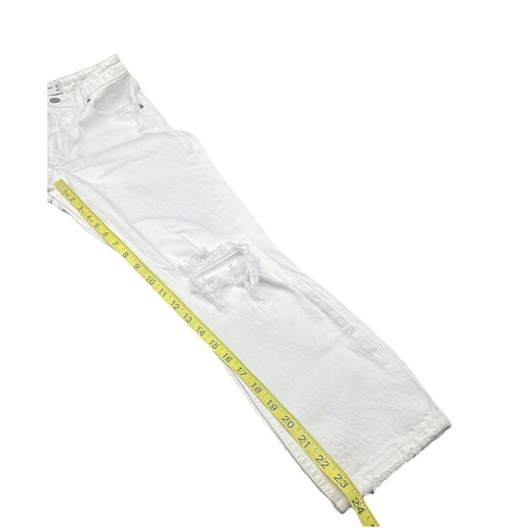 Womens Abercrombie & Fitch Curve Love The Mom High Rise White Cropped Jean SZ 25 - Picture 12 of 13